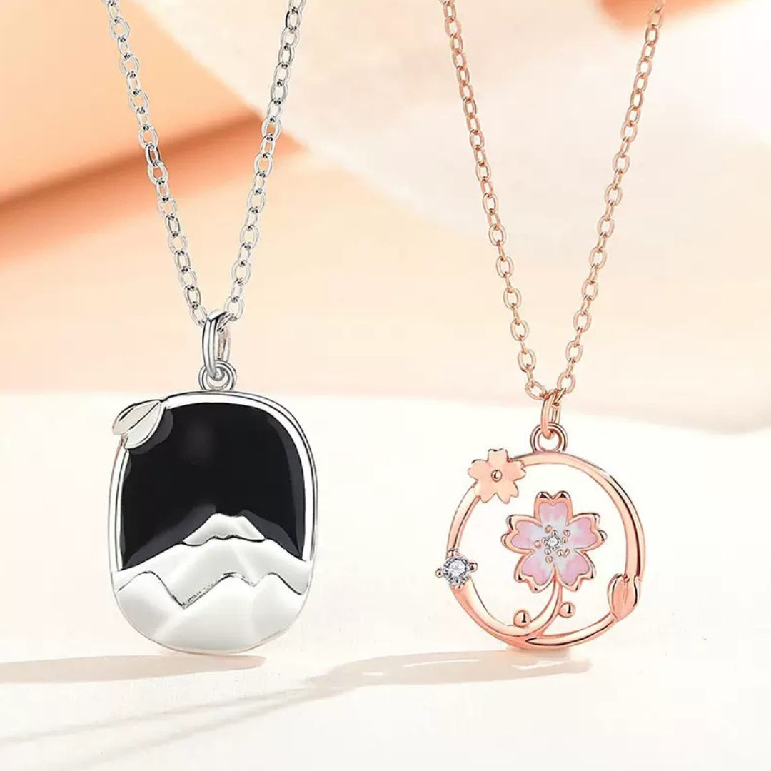 ペアネックレス 桜と富士の約束 LPNW06-LPNM06