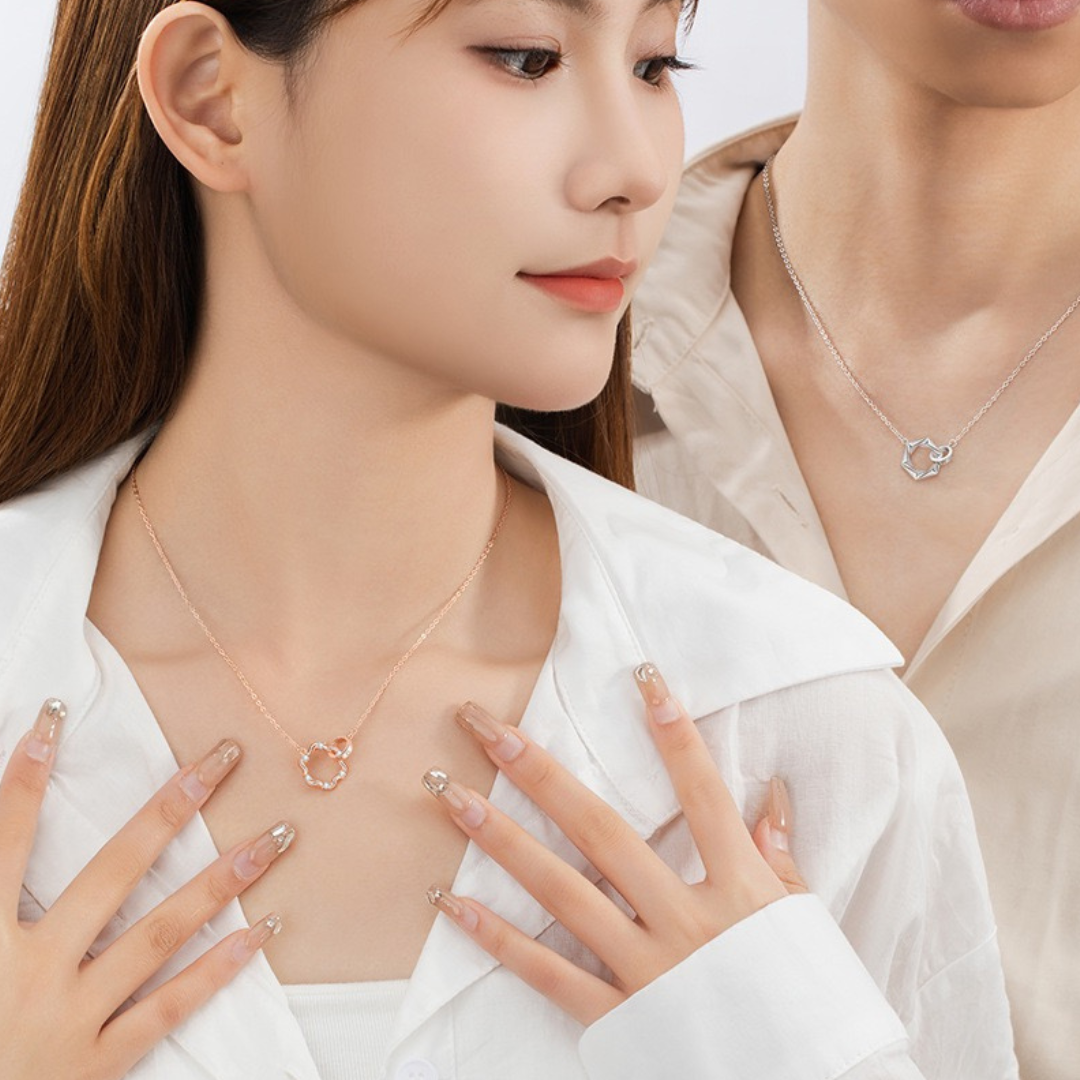 ペアネックレス 愛の花輪 LPNW09-LPNM09